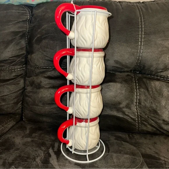 NEW Unused Stackable Santa Mugs - Perfect Christmas Gift or Holiday Decor - Picture 3 of 8